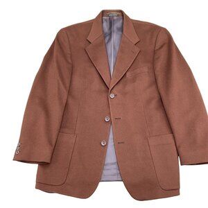 Ferrini Blazer Men 40R Brown Classic Career  Suit Jacket‎ Wool Cashmere VTG